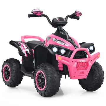Olakids Ride On Atv, 12V Kids 4 Wheeler Battery Powered Toy Car For Toddlers, Electric Rear Motorized Quad Vehicle For Boys Girl