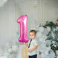 1 Number Balloon Pink 40 Inch Big Foil Mylar 1St Balloons For 1 Year Old Boy Girl Birthday Party Decorations Wedding Anniversary