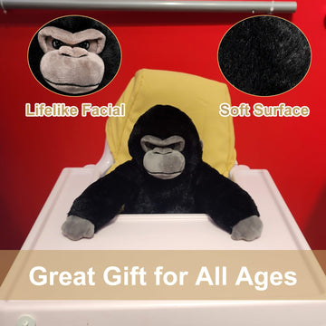 Weigedu Black Gorilla Stuffed Animals, Stuffed Gorilla, Gorilla Apes Plush Toys For Boy Girl Kids Birthday, 12 Inches