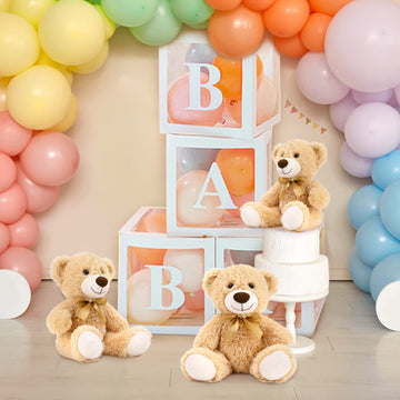 Maogolan Bulk Teddy Bear Baby Shower, 10 Packs Small Teddy Bear Stuffed Animals In Bulk,13.5' Small Stuffed Bears Plush For Wedding,Birthday,Christmas, Party Decorations