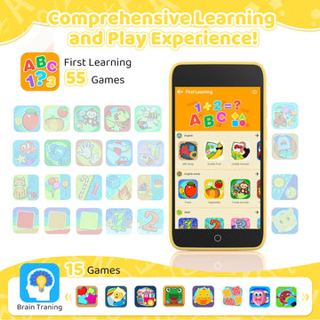 Kids Smart Phone Gifts for Boys and Girls Ages 3-12, 3.97'' Touchscreen Kids Toy Phone - Kids Cell Phone with 210+ Learning Game