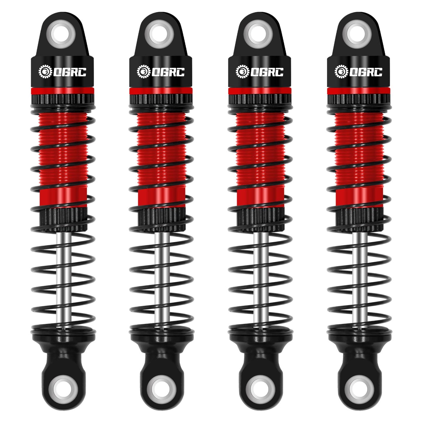 OGRC 60mm Shocks Absorber Oil Threaded Damper Threaded Shock Absorber for TRX4M 1/18 RC Crawler Upgrade Parts (Black Red)