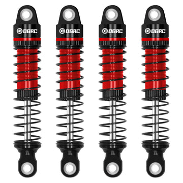 OGRC 60mm Shocks Absorber Oil Threaded Damper Threaded Shock Absorber for TRX4M 1/18 RC Crawler Upgrade Parts (Black Red)