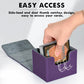 ZLCA Card Deck Box for Trading Cards  MTG Commander Deck Box Holds 120+ Single Sleeved  Leather Magnetic Card Storage Case Fits for TCG CCG Magic (Purple)
