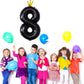 Gifloon Black Number 8 Balloon With Crown, Large Number Balloons 40 Inch, 8Th Birthday Party Decorations Supplies 8 Year Old Bir