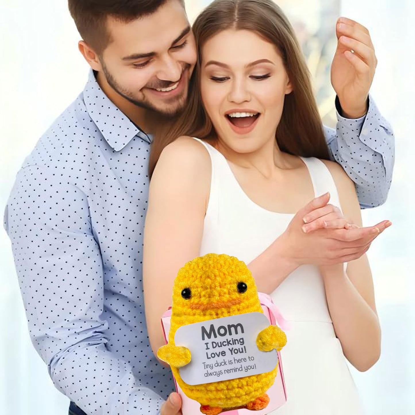 Rivanoer Easter Basket Essentials,Easter Basket Stuffers For Teens Adult,Gifts For Mom,Mom Gifts,Handmade Crochet Cute Small Duck Mothers Day Unique Presents For Mama Valentines
