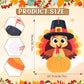 Thinkday 37 Pieces Thanksgiving Craft Kit Felt Turkey Craft, Fall DIY Turkey Pumpkin Felt Set, 36 Detachable Fall Maple Leaf Pin