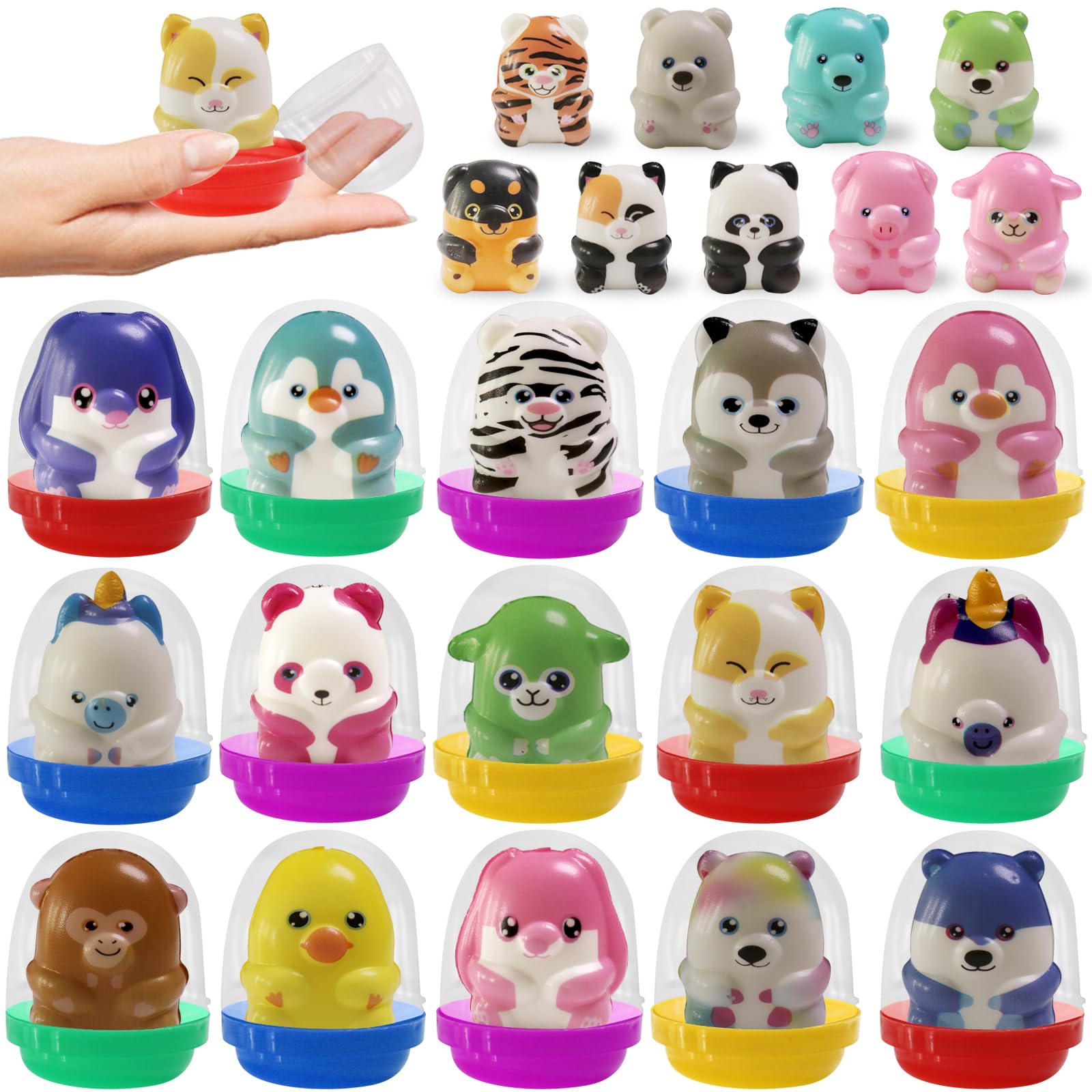24Ps Soft Easter Egg Squishy Party Toys Kawaii Soft Slow Rising Animals With Treasure Chest Children'S Classroom Prizes Birthday