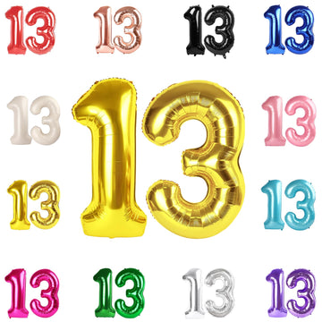 13 Balloon Number, Gold Number 13Th 31Th Birthday Balloons 40 Inch, 13 Or 31 Years Old Gold Birthday Decorations For Boys Girls,