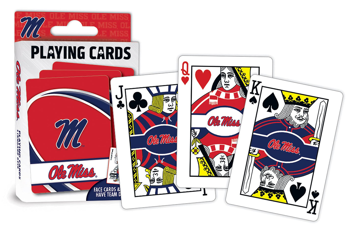 Masterpieces Family Games - Ncaa Ole Miss Rebels Playing Cards - Officially Licensed Playing Card Deck For Adults, Kids, And Fam