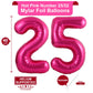 LHOAVWE 40 Inch Hot Pink Jumbo 25 Number Foil Balloons - Mylar Helium Decorations for 25th Birthday Party & Anniversary Events