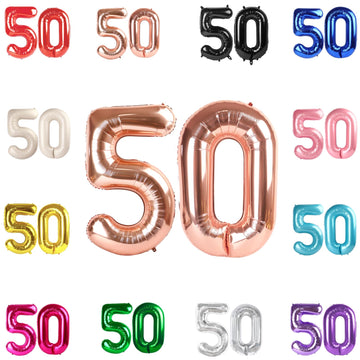 50 Balloon Number, Rose Gold Number 50Th Birthday Balloons 40 Inch, 50 Years Old Rose Gold Birthday Decorations For Men Women, 5
