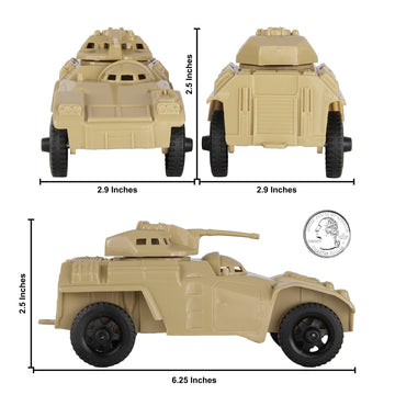 TimMee RECON PATROL Armored Cars - Tan Plastic Army Men Scout Vehicles