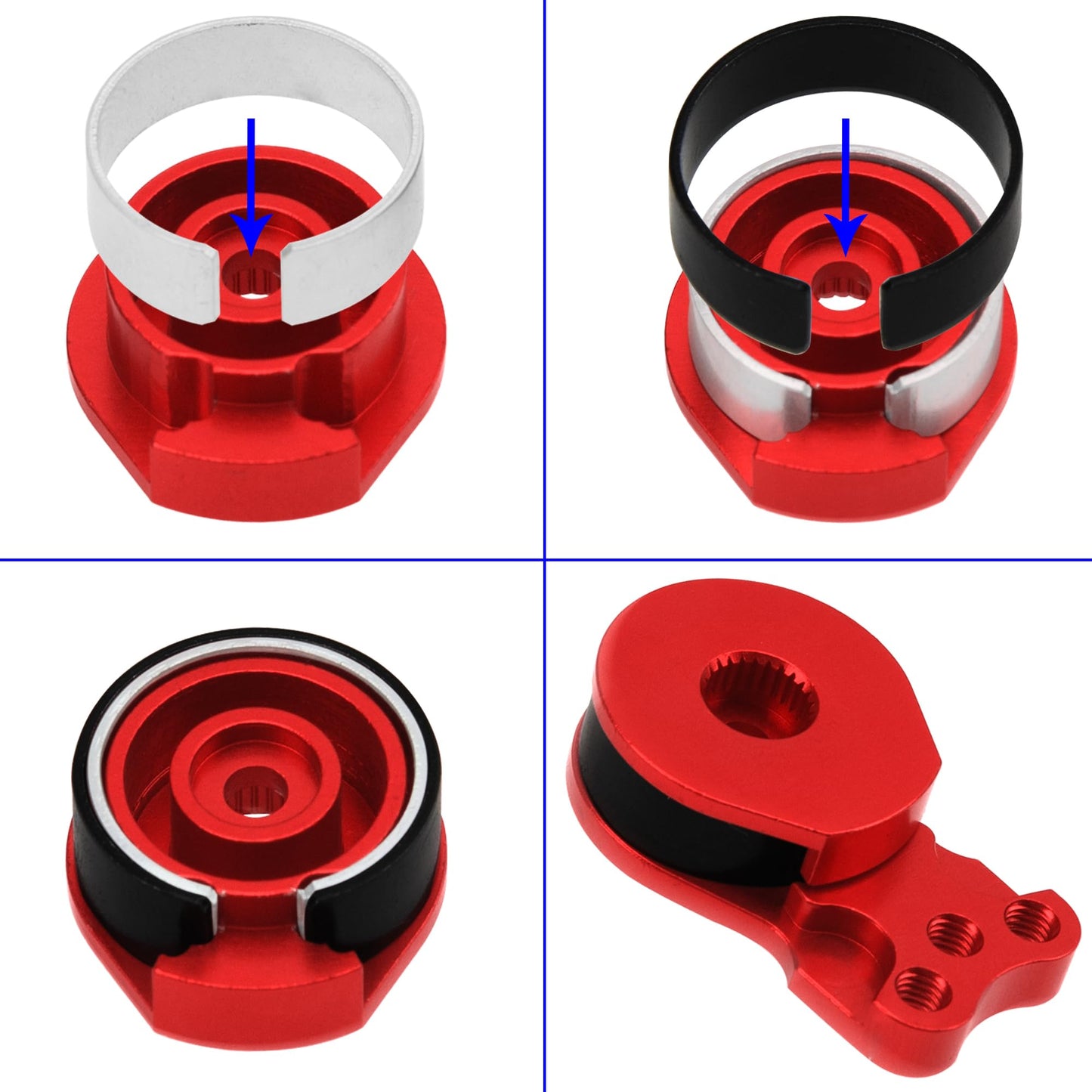 2Pcs Vgoohobby Aluminum RC 25T Servo Saver Adjustable Hi-Torque Servo Saver Compatible with Futaba Tamiya Servos 1/10 Traxxas TR