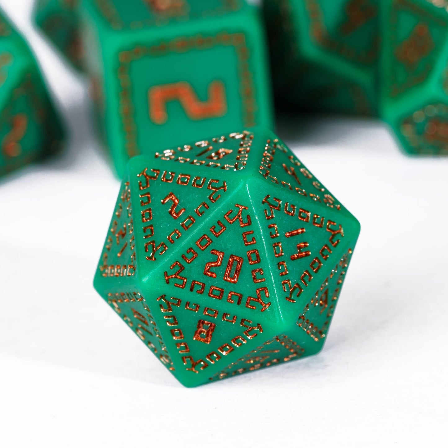 HDdais DND Dice Set, 7PCS Polyhedral Dice Set D&D for MTG Dungeons and Dragons Role Playing Game(Green)