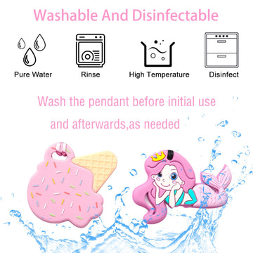 Forgreafa Pink Chew Necklaces for Sensory Kids - 5 PCS Chewy Teether Toys for Autism & Aggressive Chewers, Perfectly Textured Chewelry