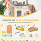 Babytronic Kids Play Kitchen, Wooden Kitchen Playset for Kids Ages 3+ with Real Lights, Sounds, Stove, Sink, Oven, and 30 Pcs Ac