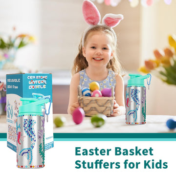 Gift For Kids, Decorate Your Own Water Bottle Kits For Girls Age 4-6-8-10-12, Mermaid Gem Stickers Crafts, Fun Diy Arts And Craf
