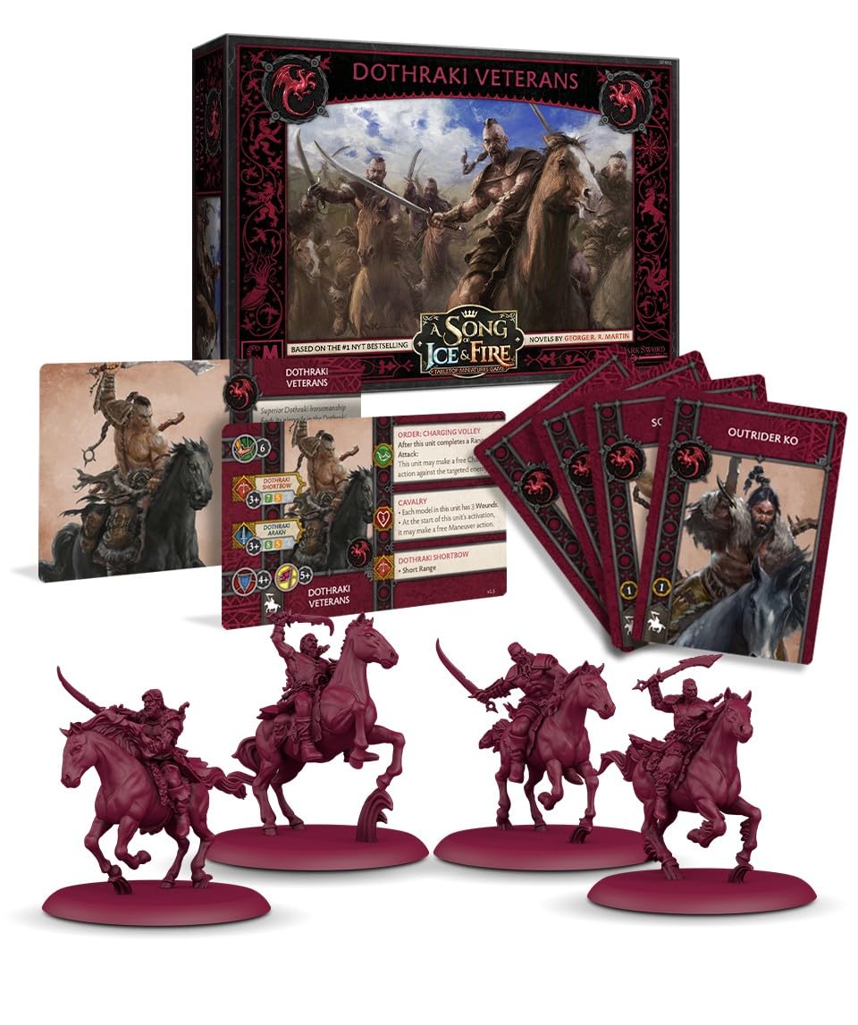 Cmon A Song Of Ice And Fire Tabletop Miniatures Dothraki Veterans Unit Box - Fearless Warriors Of The Great Grass Sea, Strategy