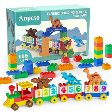 Anpcso Kids Toys For 2 3 4 5 6 7+ Year Old Boys Toddlers Classic Brick Set, Dinosaurs, Cars, Build, Learn And Play, Educational Interactive Creative Diy Toy Compatible With All Major Brands