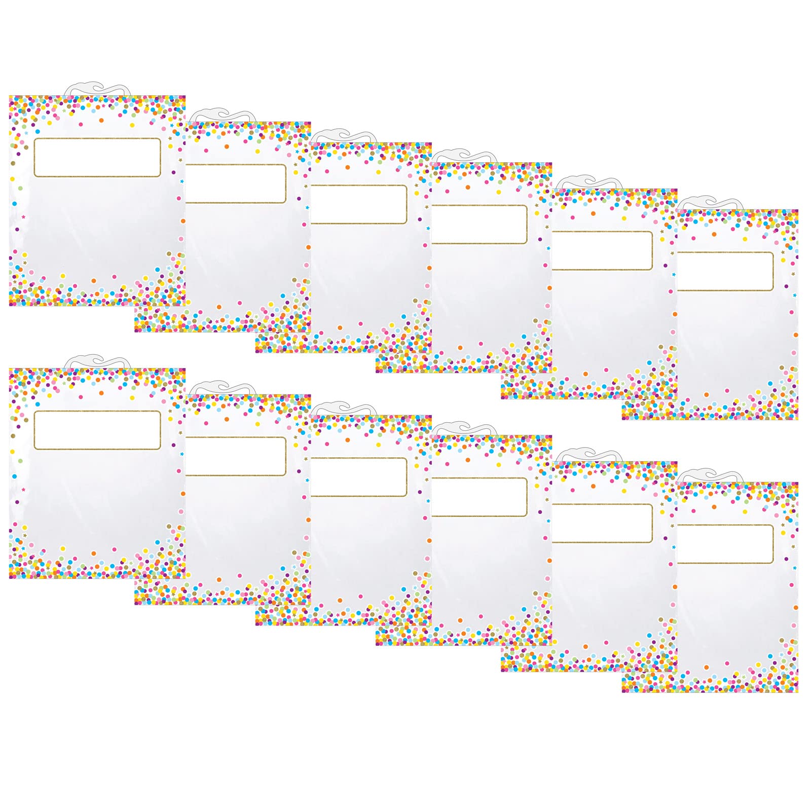 Ashley Productions Hanging Confetti Pattern Storage/Book Bag, 10.5 x 12.5, 6 Per Pack, 2 Packs