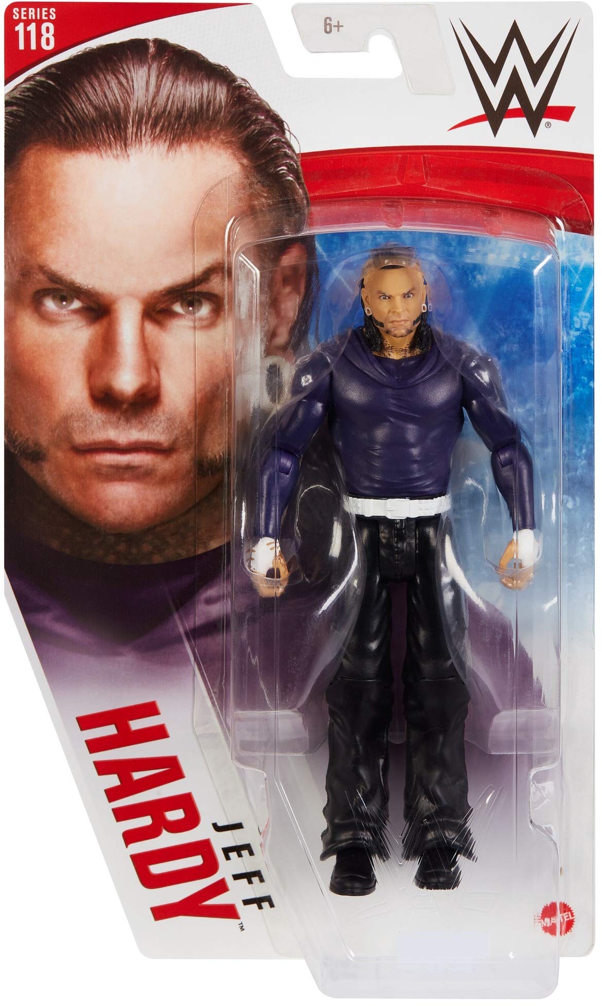 WWE Jeff Hardy Action Figure - 6-Inch Posable Collectible, Multicolored, Plastic, Model GTG25, Ages 6 and Up