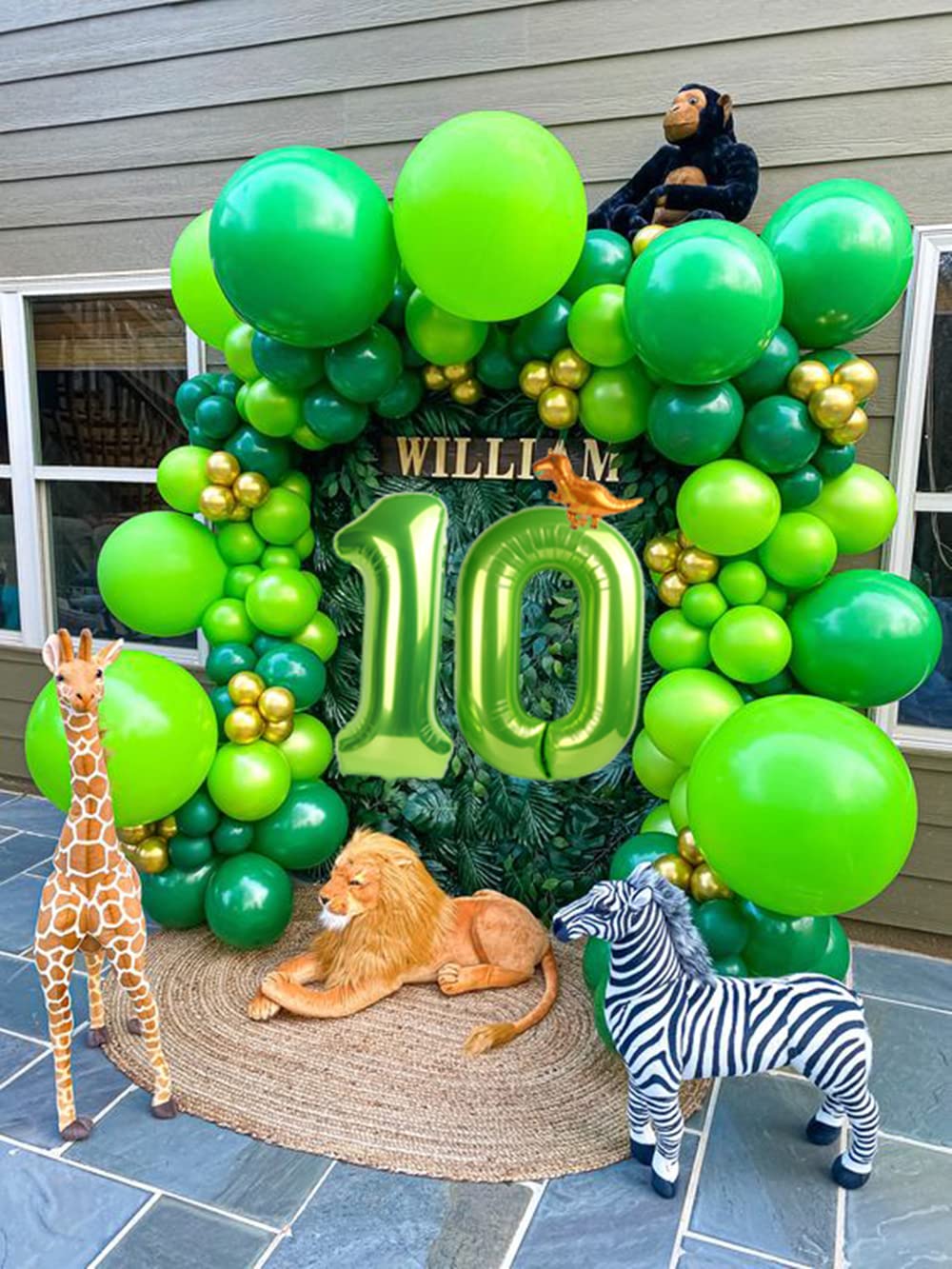Number Balloon 40 Inch Big 0 Light Green Giant Balloons, Baby Girl Boy Dinosaur Birthday Decorations For 10 20 Birthday Decor, J