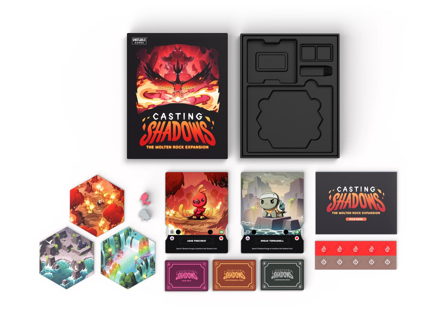 Unstable Games Casting Shadows Molten Rock Expansion Pack - 2-6 Players, Ages 12+, Paper, Model TEE8115CSEXP1