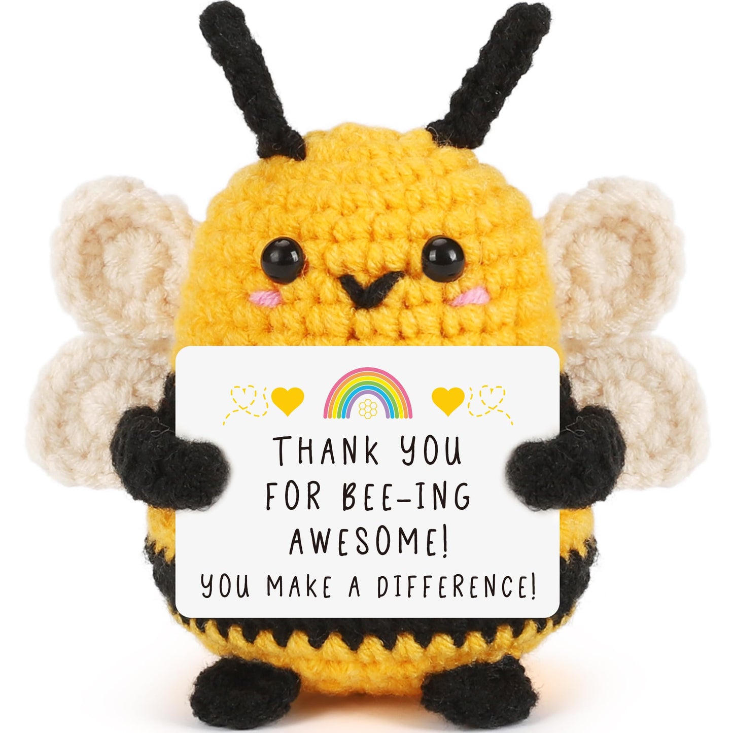 LEJIAJINW Tiny Crochet Bee Doll Thank You Teacher Appreciation Gifts for Coworker Employee Nurse Week Dentist  Retirement Gift for Woman Colleague Leaving Going Away Goodbye Farewell Presents