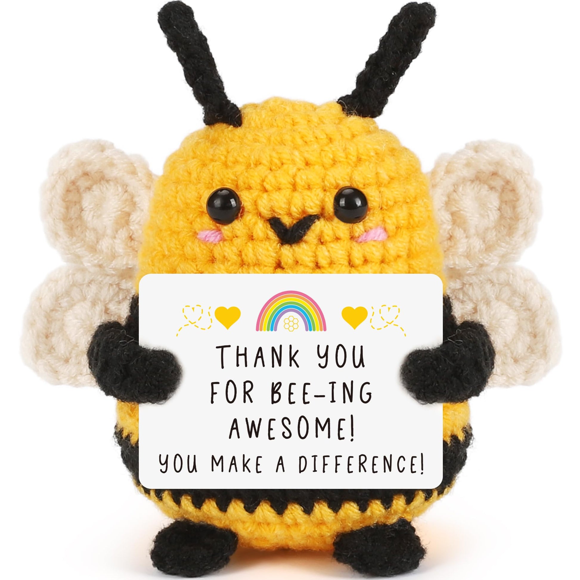 LEJIAJINW Tiny Crochet Bee Doll Thank You Teacher Appreciation Gifts for Coworker Employee Nurse Week Dentist  Retirement Gift for Woman Colleague Leaving Going Away Goodbye Farewell Presents