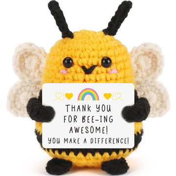 LEJIAJINW Tiny Crochet Bee Doll Thank You Teacher Appreciation Gifts for Coworker Employee Nurse Week Dentist  Retirement Gift for Woman Colleague Leaving Going Away Goodbye Farewell Presents
