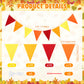 Jetec 5 Pieces 41 Feet Fall Pennant Banner Autumn Decoration Yellow Orange and Red Felt Triangle Flags Bunting Banners for Fall