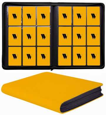 enhanced 9-Pocket Zippered Trading Card Binder  540 Pockets Double-Sided Side-Loading Card Organizer Album  PU Leather Card Holder Protector for MTG  TCG  Sports Cards Yellow