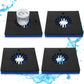 Newtay 4 Pcs Foam Floating Drink Holder For Pool 9.5 Inch Blue And Black Refreshment Table Tray Portable Tumbler Pool Bar Access