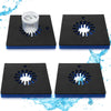 Newtay 4 Pcs Foam Floating Drink Holder For Pool 9.5 Inch Blue And Black Refreshment Table Tray Portable Tumbler Pool Bar Access