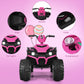 Olakids 12V Kids Ride On Atv, 4 Wheeler Electric Vehicle For Toddlers, Battery Powered Motorized Quad Toy Car For Boys Girls With Led Lights, Music, Horn, High Low Speed, Soft Start (Pink)