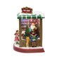 MOMENTS IN TIME Lighted Santa’s Toy Shop Village, 8.8” Battery Operated LED, Music & Animation, Red, Model NM-X20135AA