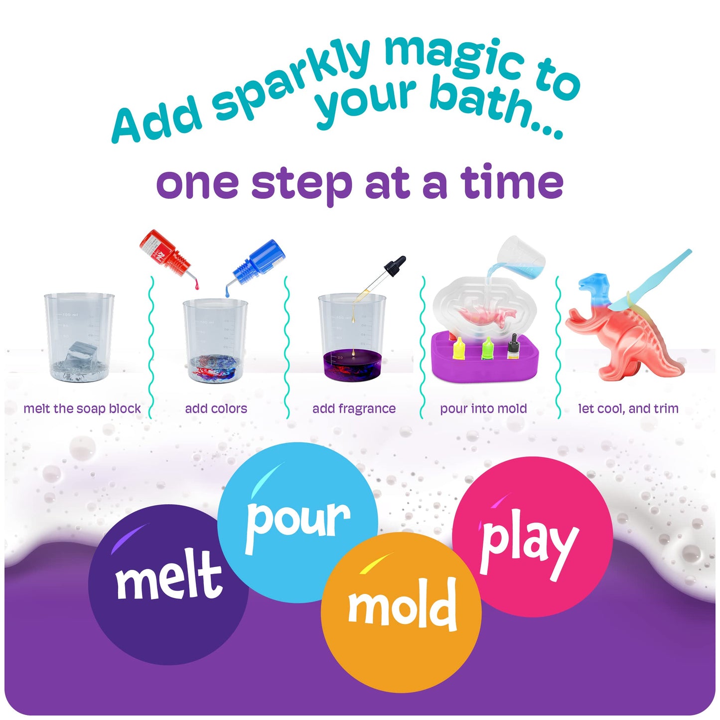 Dan&Darci Dino Soap Making Kit For Kids, Dinosaur Science Toys Kits, Easter Gifts For Kid All Ages, Diy Activities Craft - Art Crafts Gift Set For Boys And Girls Age 3 4 5 6 7 8 12 Year Old Boy