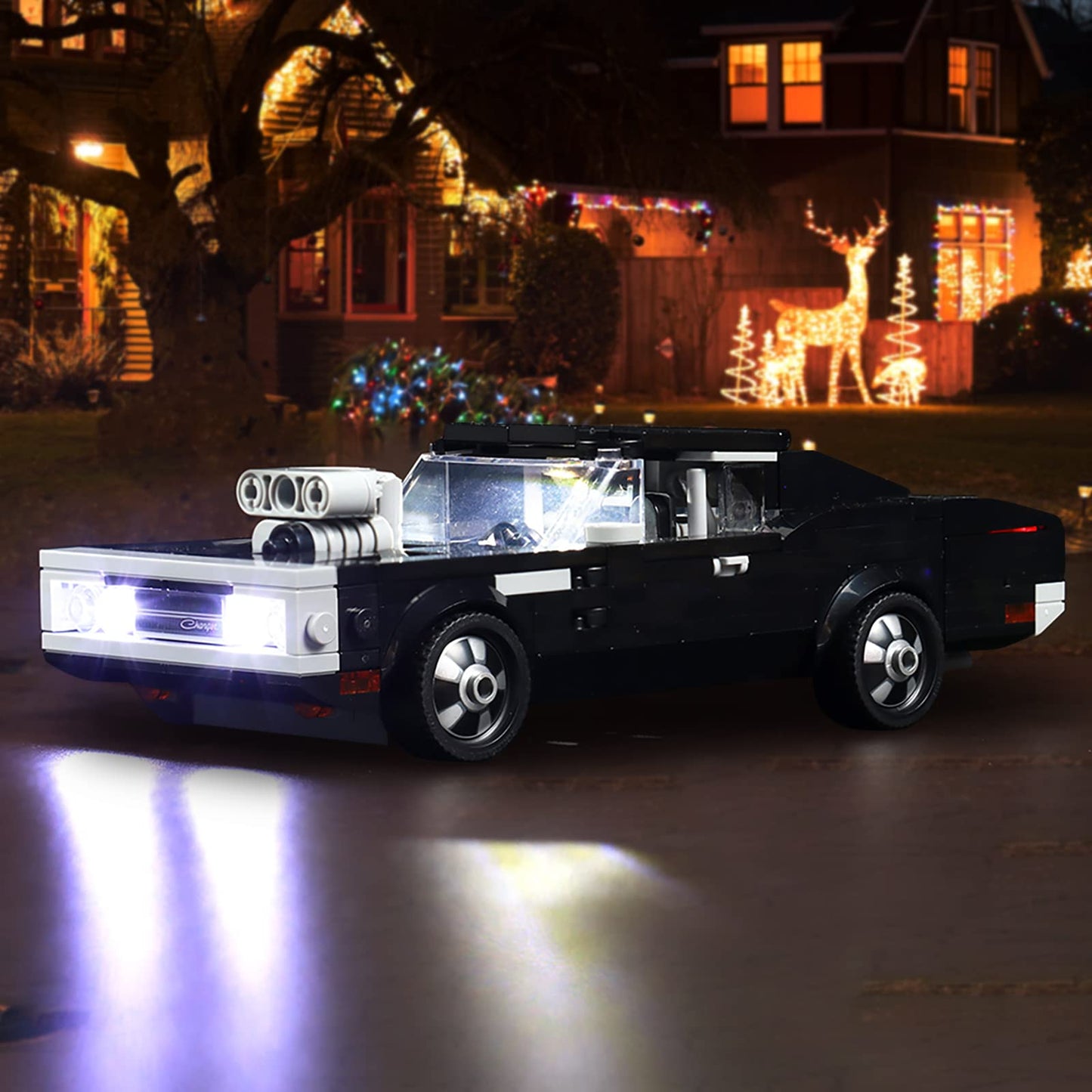 Brickbling Led Light Compatible With Lego Speed Champions Fast & Furious 1970 Dodge Charger R/T 76912 Toy Car Building Set, Diy Lighting Kit Compatible With Lego 76912 Compatible With 76912 (No Model)