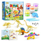 Drama Planet Dinosaur Air Dry Clay Kit - Create 5 Dinosaur Models with 12 Colors of Modeling Clay, Instruction Guide - Fun & Edu