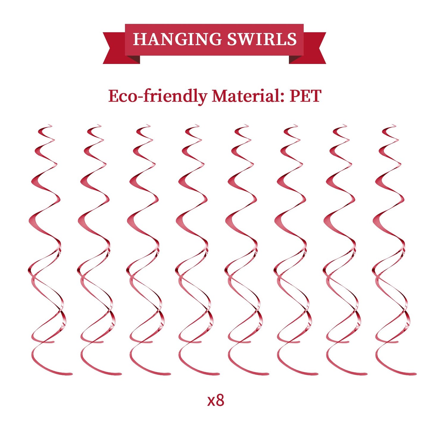 LITAUS, Birthday Decorations, NO DIY - Pack of 16 | Red Happy Birthday Banner, Honeycomb Balls, Swirls, Garland | Happy Birthday