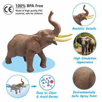 Igratens Safari Animals Figures Toys With Sound Books, 10Pcs Realistic Jungle Animals Figures & Safari Animals Book With 10 Butt