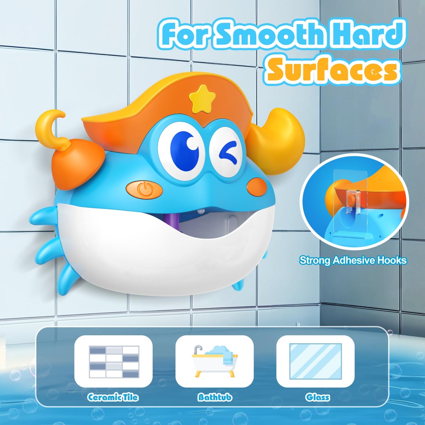 Bath Toys Crab Baby Bath Toys Light Up Bath Bubble Machine with Colourful RGB Light Great Birthday Gift for Boys and Girls Toddler Toy for Kids Ages 1-3 4-8