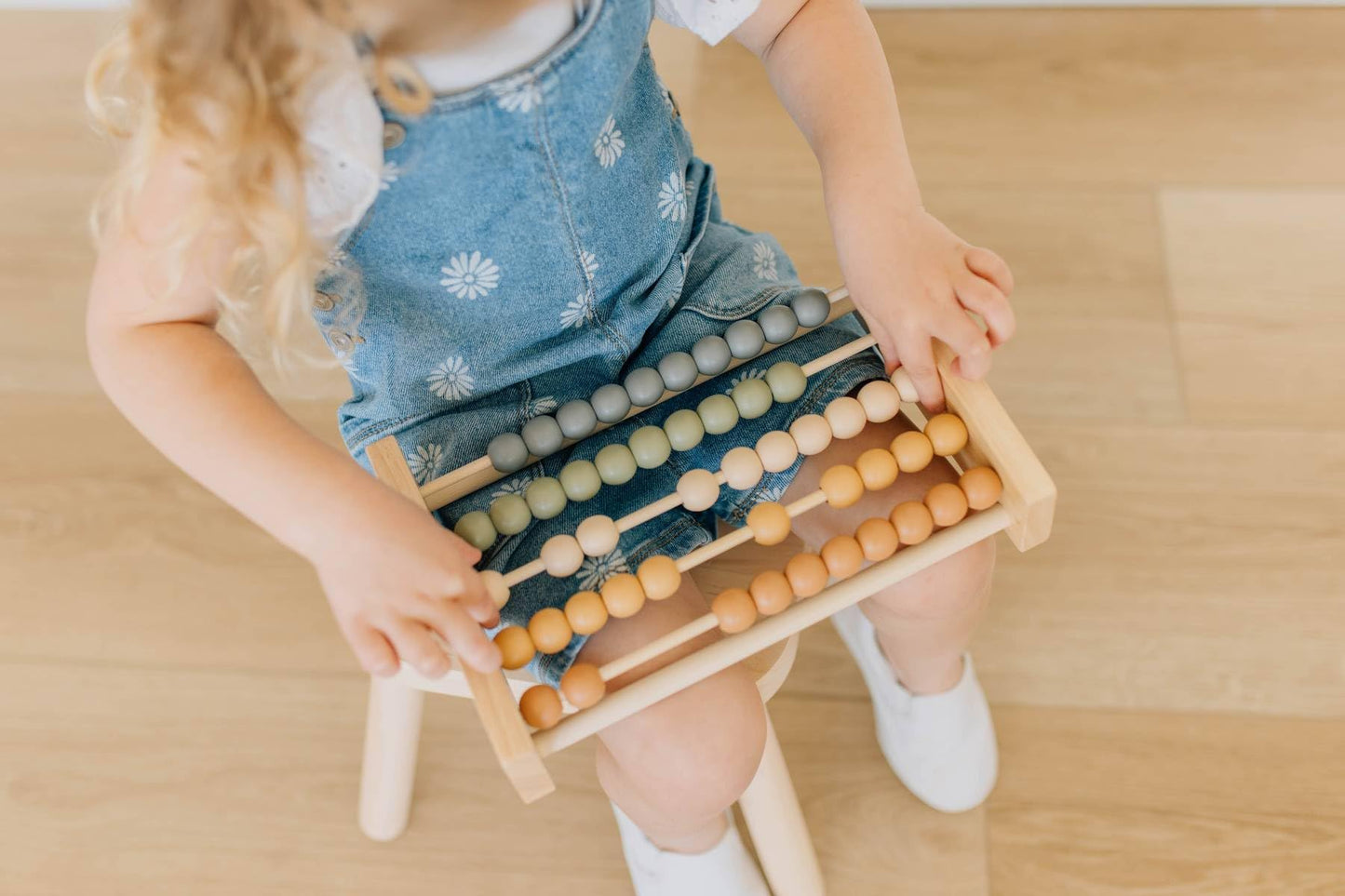 Brooklyn Neutral Boho Abacus - STEM Toy- Boho Nursery Decor and Playroom Decor- Math Toddler Toy with Beads- Montessori Toys - A