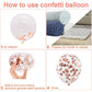 Bezente Rose Gold Confetti Latex Balloons - 60 Pack 12 Inch Helium Rose Gold Confetti Balloons For Wedding Birthday Anniversary
