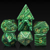 DNDND Malachite Gemstone DND Dice Set 7 PCS D&D Dice with Grogeous Gift Case for Dungeons and Dragon Tabletop Game (Malachite)