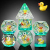 Duck DND Resin Dice, DNDND 7PCS Dungeons and Dragon Dice Set with Velvet Bag for D&D Role Playing Games and Tabletop Games(Duck