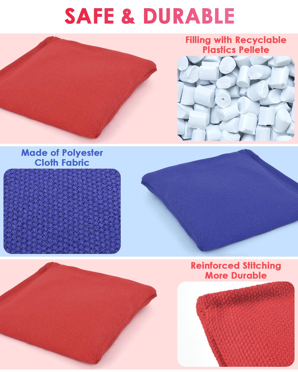 TINDTOP Bean Bags for Tossing(3.9 * 3.9inch  100g/3.5oz)  8 Pack Cornhole Outdoor Toss Gaming Colorful Canvas Bean Bags Carnival Games Kids Beanbags tossing Games