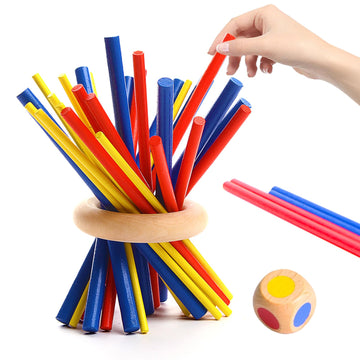 Wanheart Balance & Fun Wooden Stick Toys Family Game for Kids, Adults & Seniors - Enhances Coordination, Focus & Patience Traini