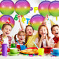 Rainbow Balloons, 10 Pcs 22 Inch 4D Gradient Mylar Foil Balloons Rainbow Party Decorations Round Sphere Foil Balloon, Great For